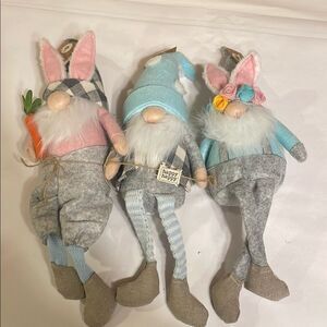 Set of Three Easter Gnome Decorations